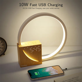 Touch Table Lamp With Natural Sounds, Desk Lamp With Alarm Clock, Touch Control 3 Levels Brightness by Alunorix